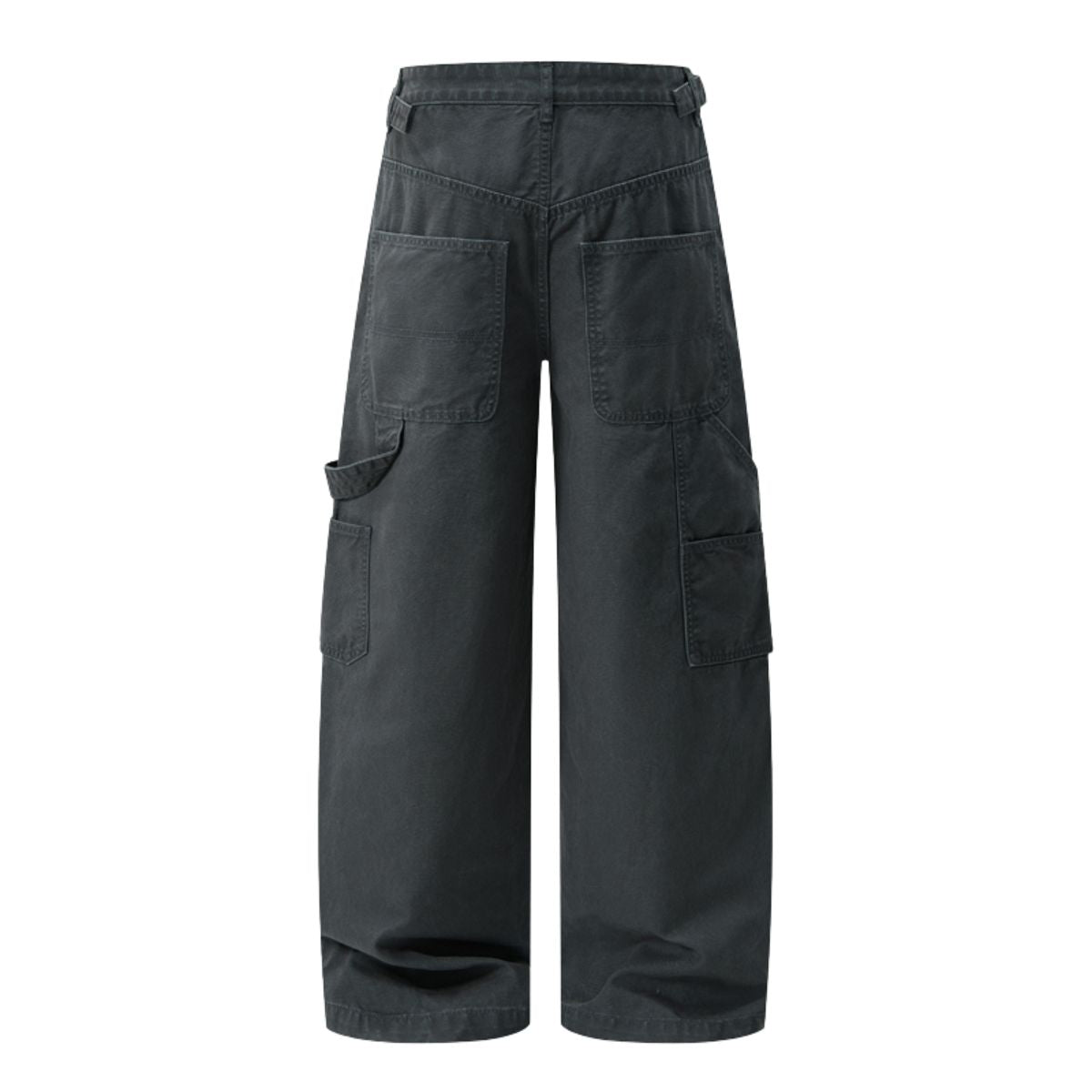 Printed Adjustable Waist Cargo Wide‑Leg Pants