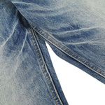 Washed Blue Lightning Design Relaxed Vintage Denim Jeans
