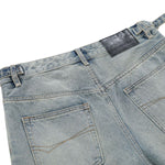 Vintage Washed Rhinestone Denim Bermuda Shorts