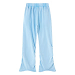 Vintage Washed Ruched Flared Casual Pants