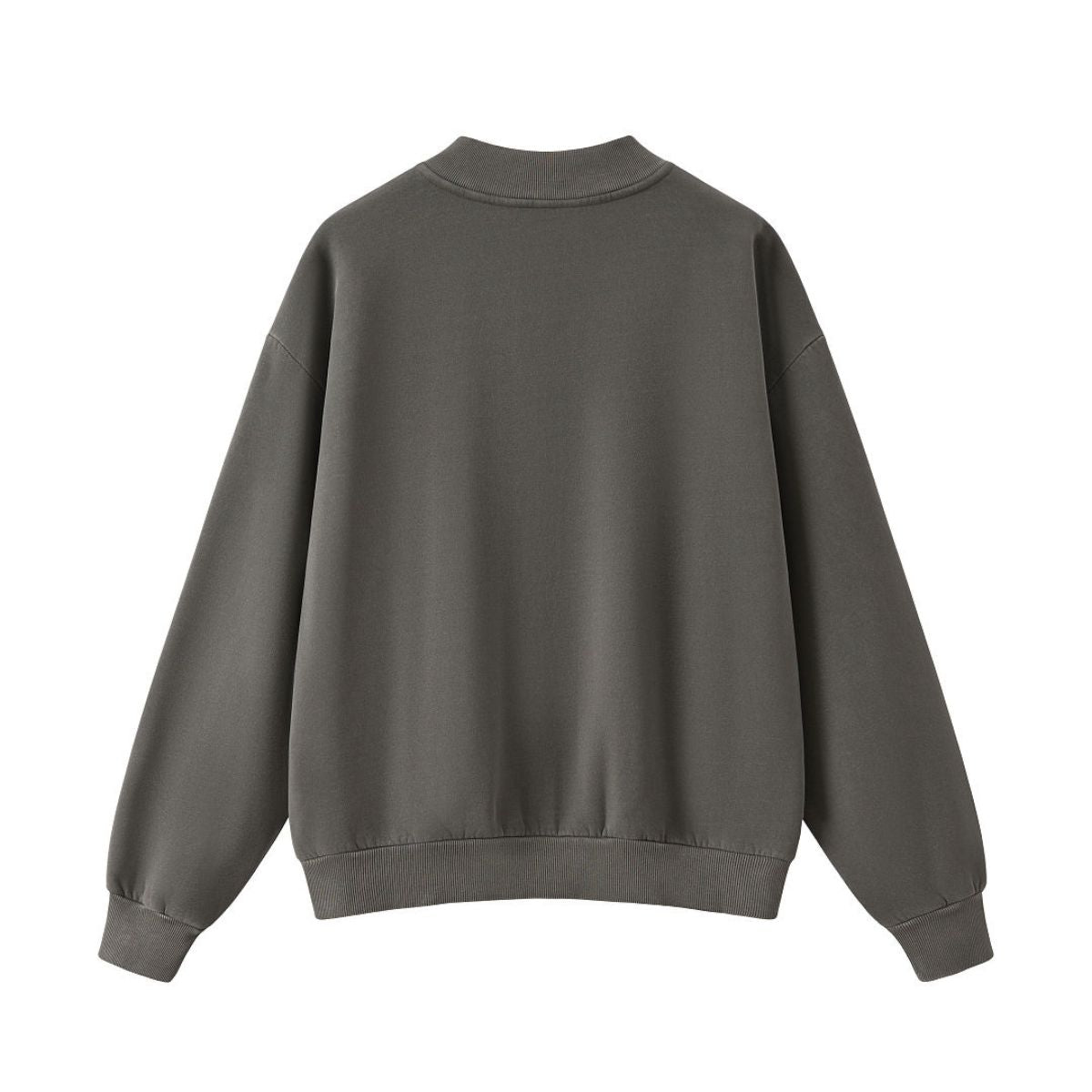 Washed Overdye Half‑Zip Metal Zipper Crew Neck Sweatshirt