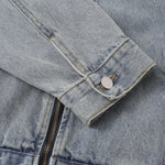 Unisex Loose Retro Workwear Washed Denim Jacket