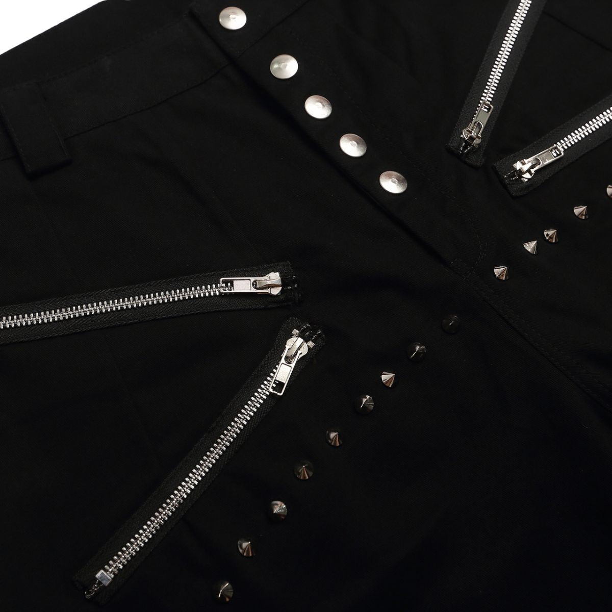 Studded Zip Utility Cargo Bermuda Shorts