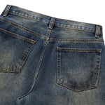 Vintage Washed Dirty Yellow Mud Wide Leg Jeans