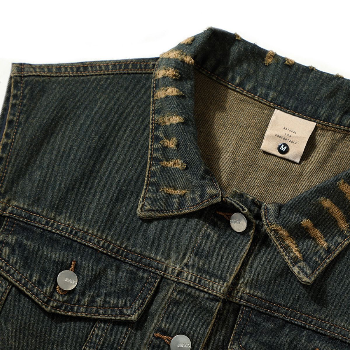 Raw Hem Distressed Denim Cropped Vest