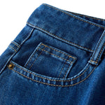 Falda vaquera con bordado de perlas y lavado vintage