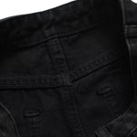 Falda vaquera con bordado de perlas y lavado vintage