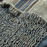 Falda vaquera con bordado de perlas y lavado vintage