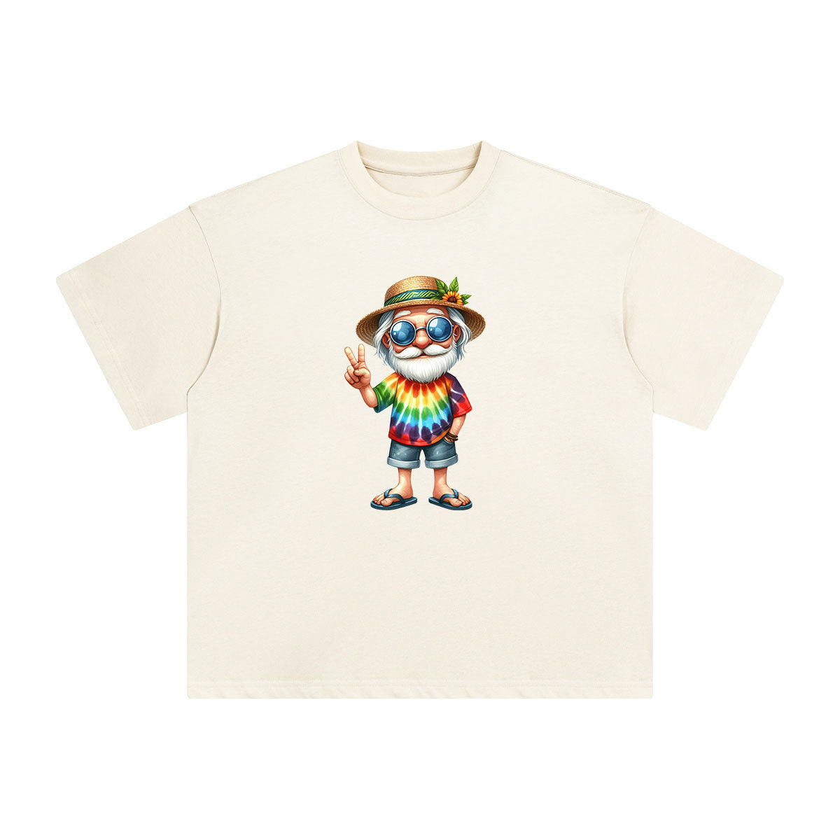 Happy Vacation Old Man Graphic Tee-INNBLAC Fashion Apparel