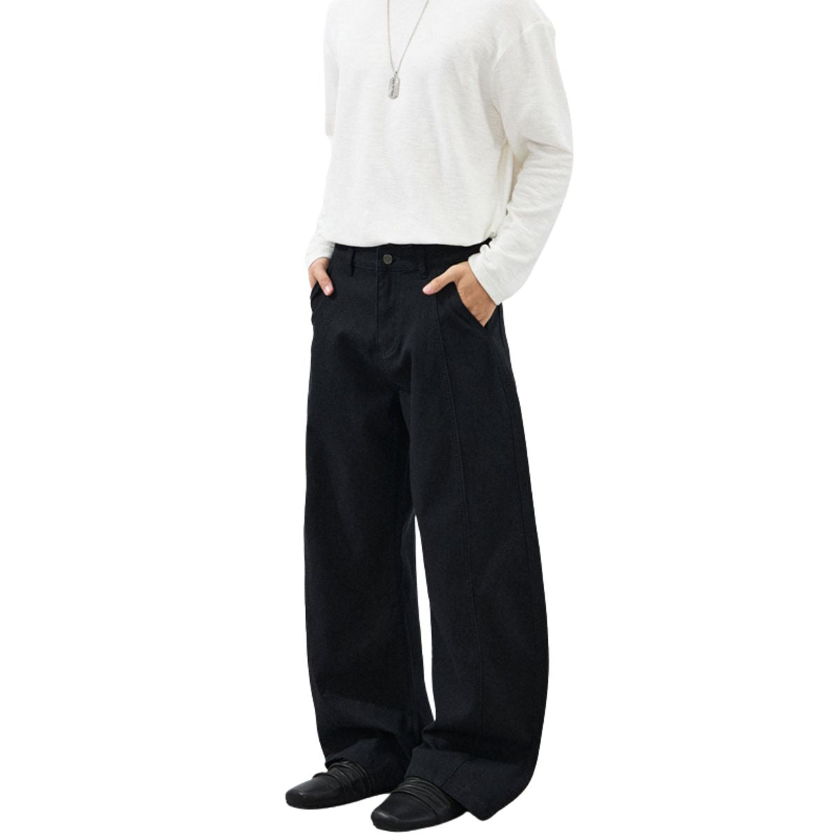 Seam‑Panel Balloon Wide Leg Trousers