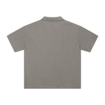 Retro Boxy Wool Blend Seagull Collar Polo Shirt