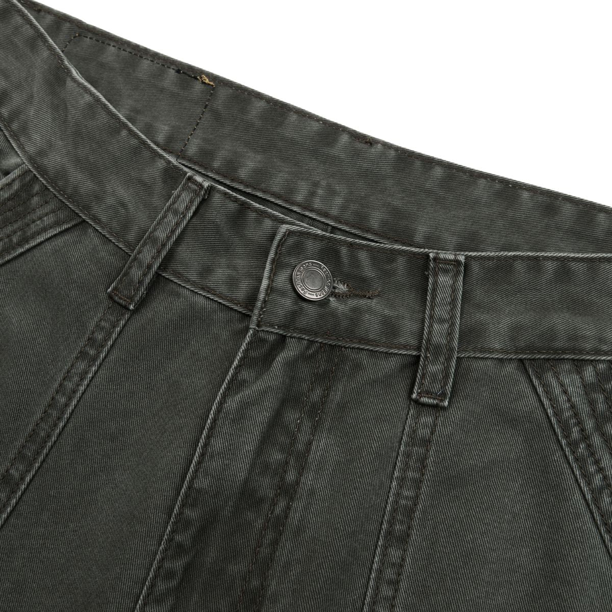 Paint‑Splatter Spliced Dark‑Green Loose Casual Pants