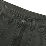 Paint‑Splatter Spliced Dark‑Green Loose Casual Pants