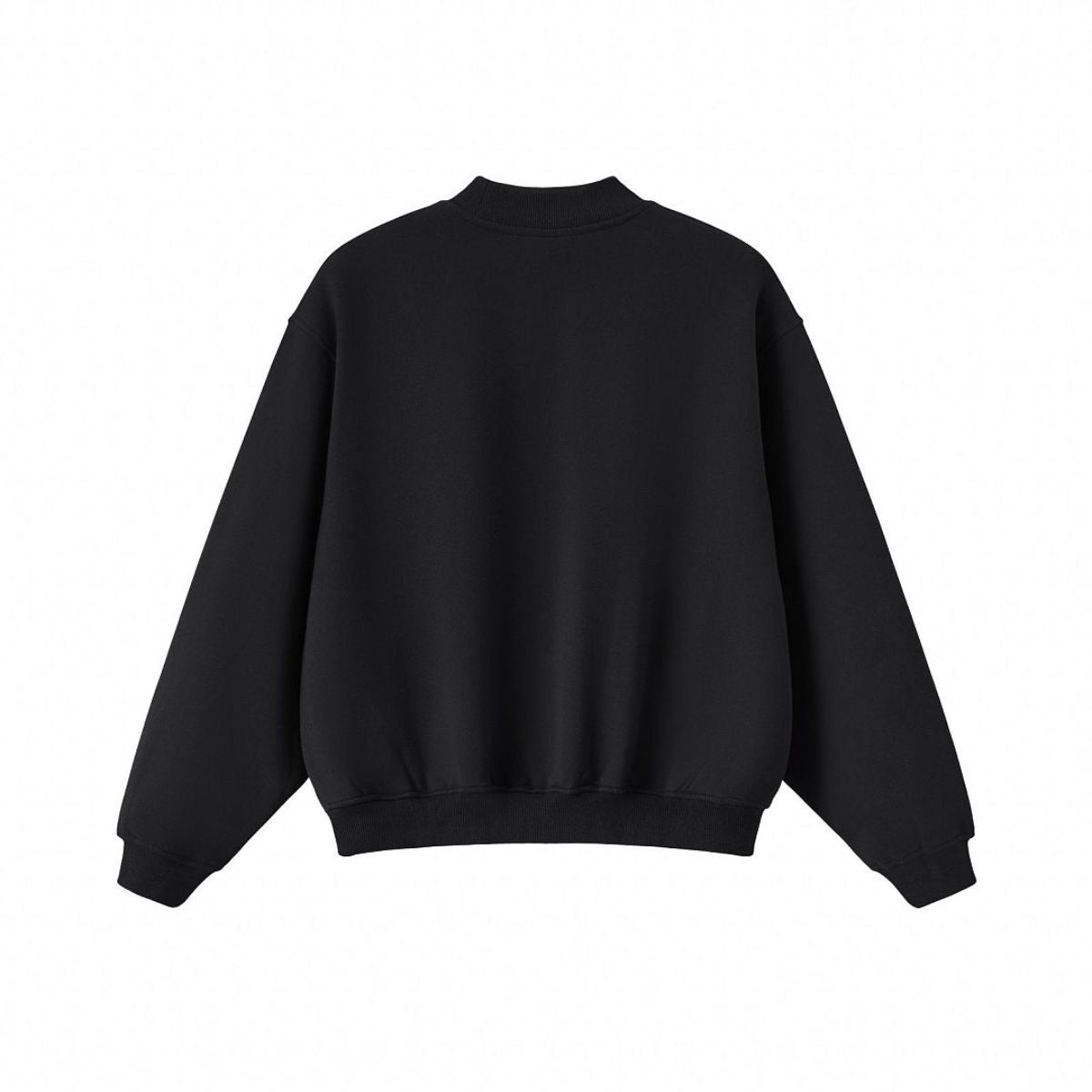 Heavyweight Fleece‑Lined Boxy Mock Neck Old‑Money Sweatshirt