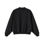 Heavyweight Fleece‑Lined Boxy Mock Neck Old‑Money Sweatshirt