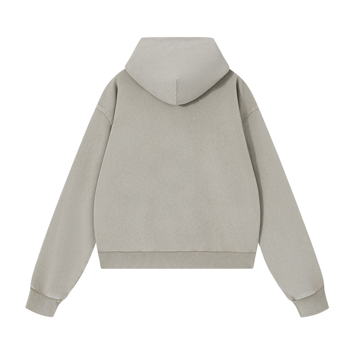 French Terry Washed Distressed Double‑Zip Hoodie