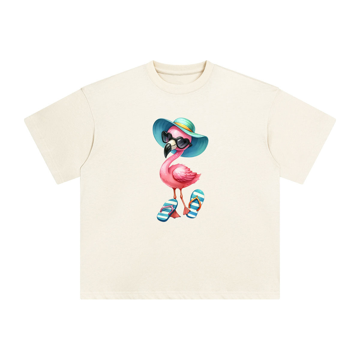 Flamingos Vacation Comic Graphic Tee-INNBLAC Fashion Apparel