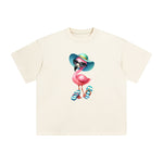 Flamingos Vacation Comic Graphic Tee-INNBLAC Fashion Apparel
