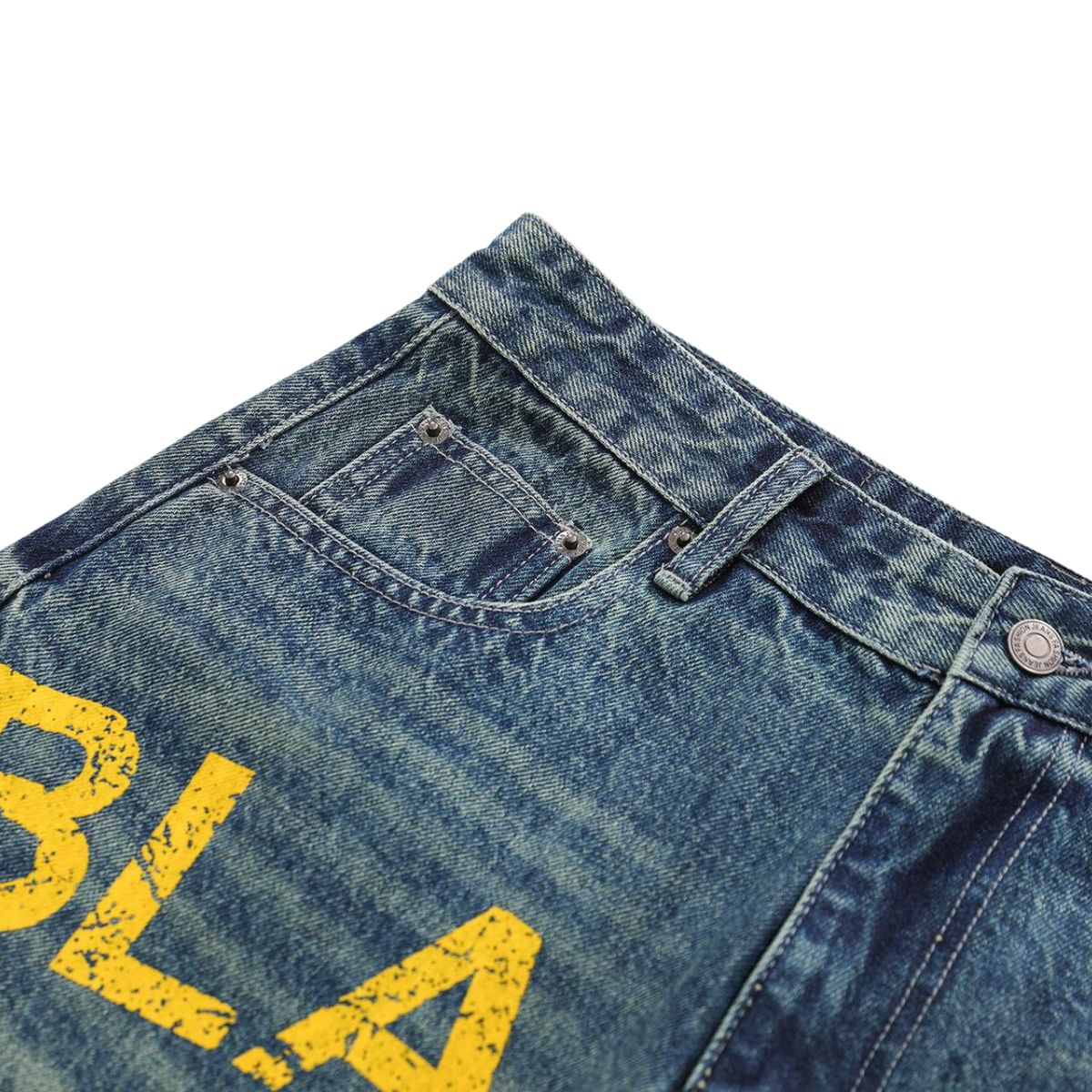 Printed Multi Pocket Denim Cargo Shorts