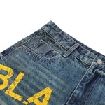 Printed Multi Pocket Denim Cargo Shorts