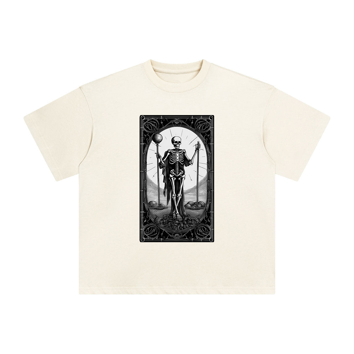 Mystery Skeleton Tarot Card Graphic Tee-INNBLAC Fashion Apparel