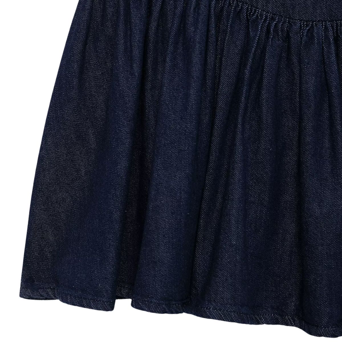 Falda vaquera con bordado de perlas y lavado vintage