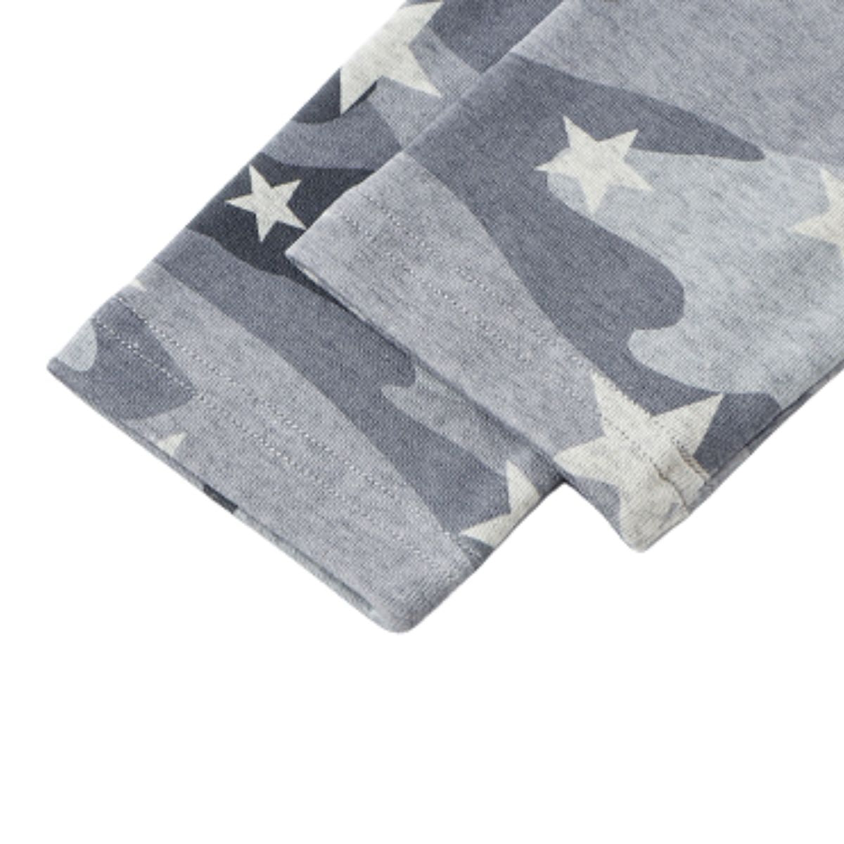 Star Camo Cropped Slim Fit Long Sleeve Layering Base Top