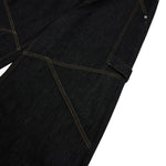 Washed Contrast-Stitch Baggy Relaxed Carpenter Denim Pants