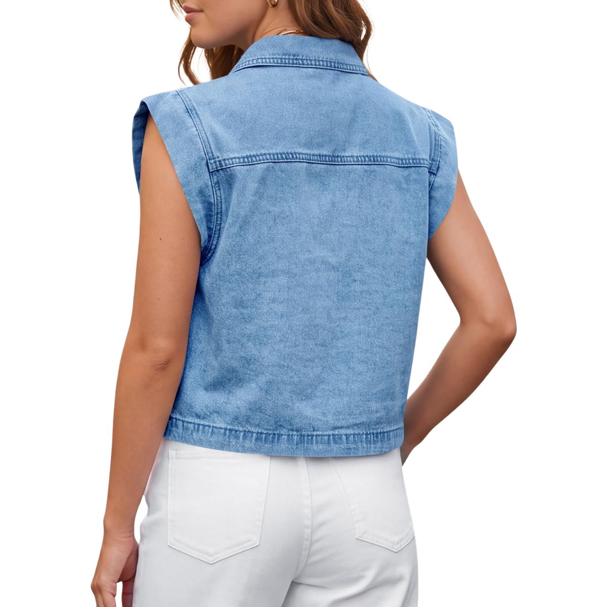 Women's Zip Up Denim Vest