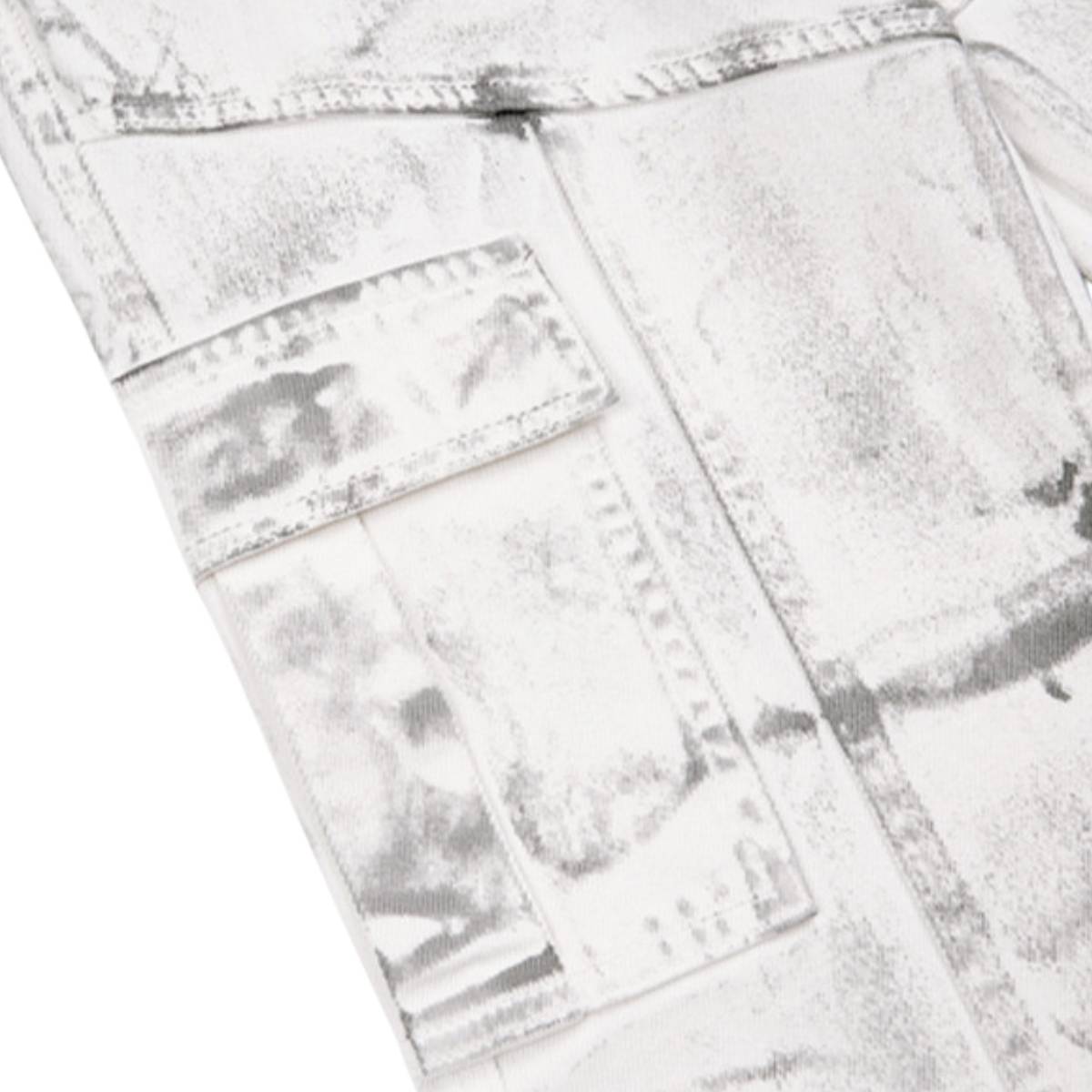 Graffiti Spray Washed Baggy Flared Denim Pants