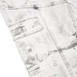 Graffiti Spray Washed Baggy Flared Denim Pants