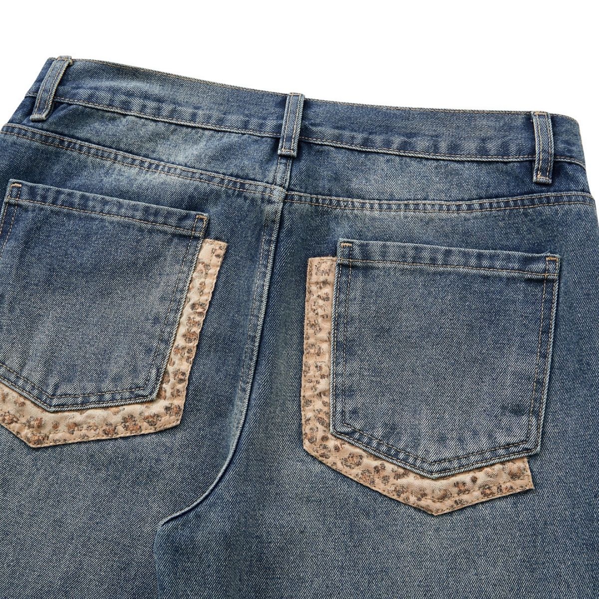 Vintage Washed Faded Flare Jeans