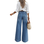 Women's High Waist Wide Leg Denim Jeans