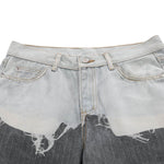 Streetwear Deconstructed Panel Stripe Flare Jeans