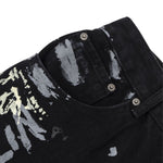 Smoke Rise Graffiti Black Wide-Leg Printed Jeans