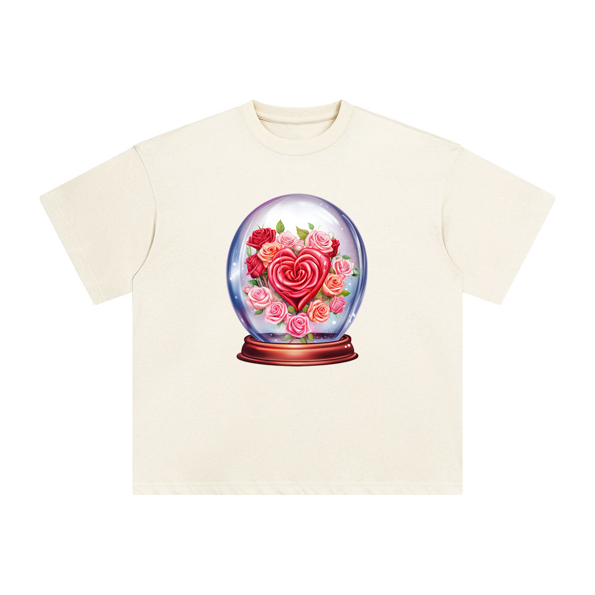 Valentine Roses Globe Graphic Tee-INNBLAC Fashion Apparel
