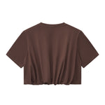 Double-Layer Bubble-Hem Cropped Streetwear Tee