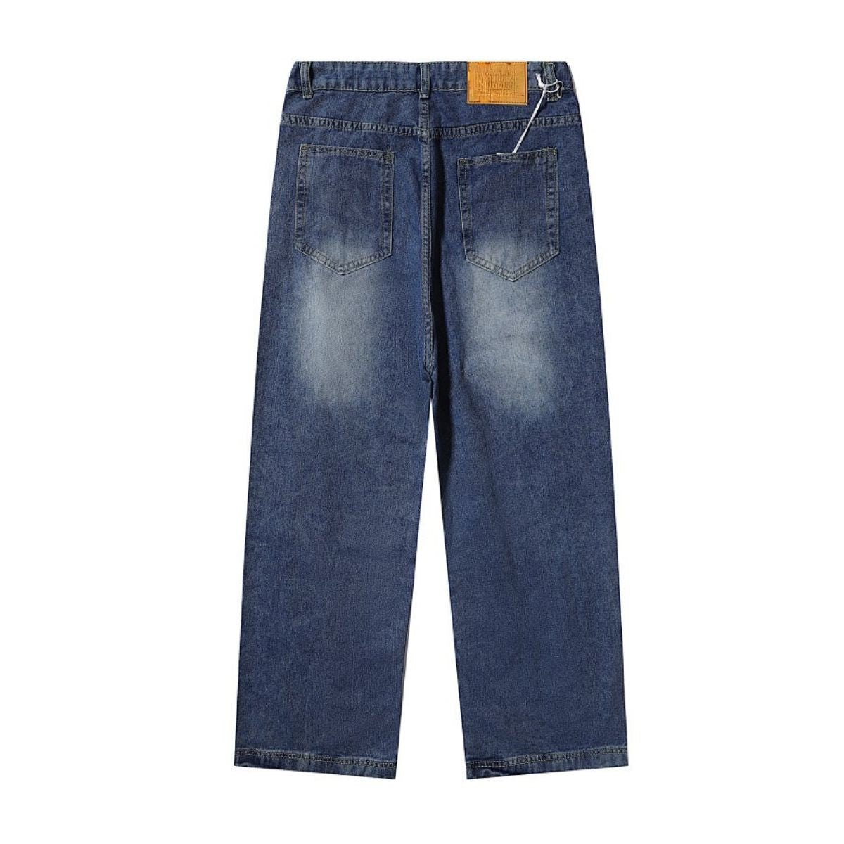 Vintage Washed Baggy Straight-Leg Denim Jeans