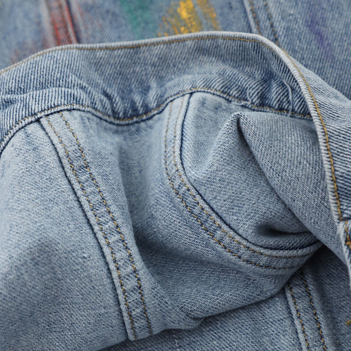 Colorful Tie-dye Vintage Loose Denim Jacket