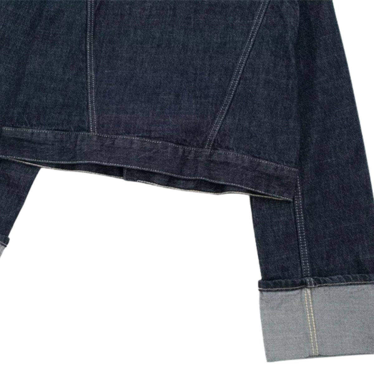 Roll-Up Sleeves Cropped Denim Jacket