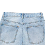 Vintage Washed Ripped Wide Leg Straight Denim Jeans