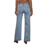 Women's Solid Color Pocket High Rise Straight Leg Jeans