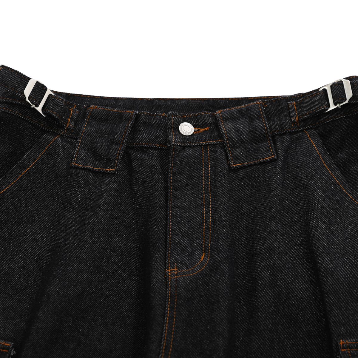 Raw Indigo Multi-Pocket Layered Denim Bermuda Shorts