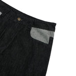 Washed Color‑Block Patchwork Jeans