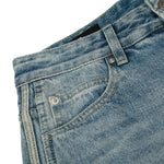 Men's Washed Distressed Denim Pants Vintage American Loose Wide Leg