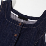 Sleeveless Button-Front A-Line Midi Dress