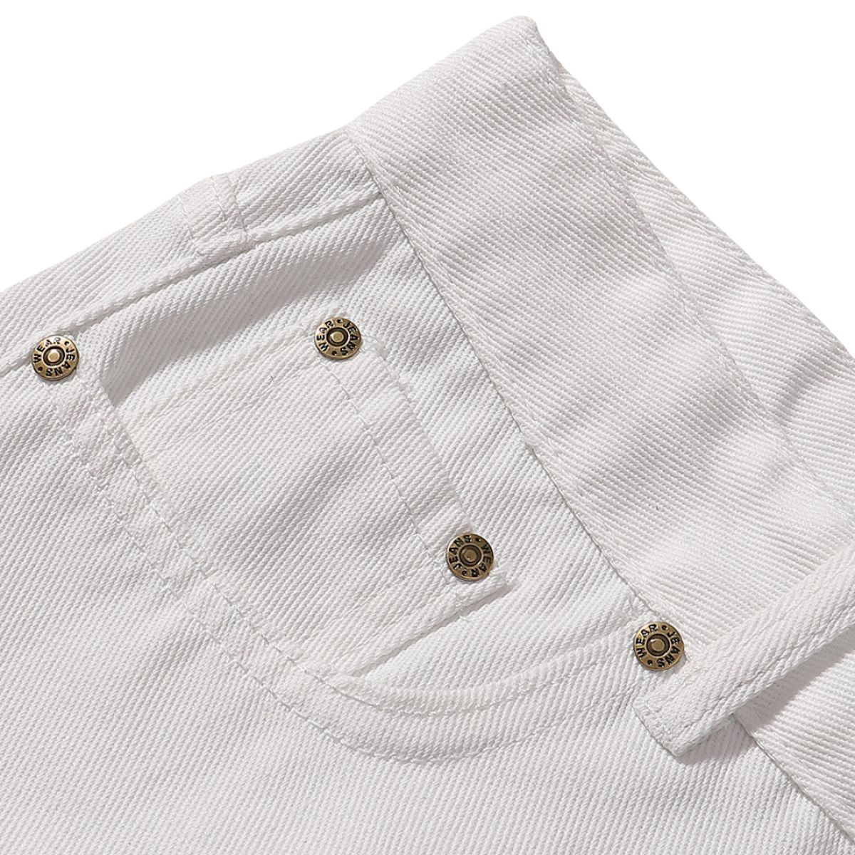 Button Fly Wide Leg Denim Jeans