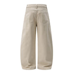 Voluminous Wide‑Leg Twill Casual Pants