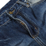 Washed Blue Distressed Micro Flare Vintage Denim Jeans