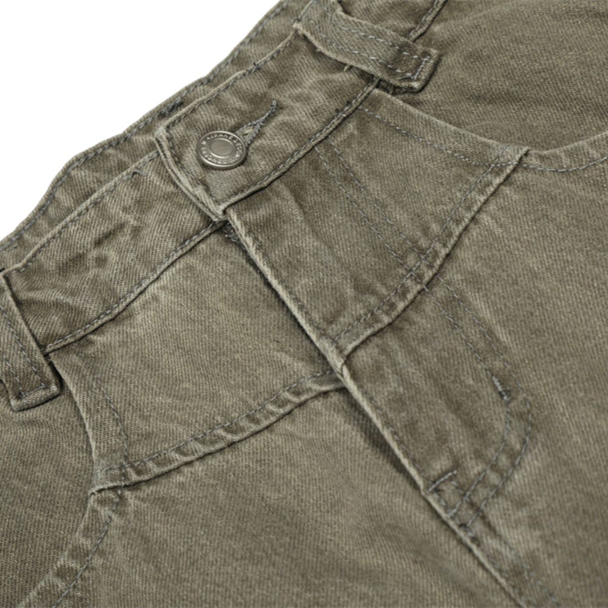 Men's American Street Curved Pants Washed Distressed Loose Wide Leg